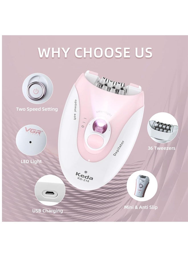 كيدا إزالة شعر الوجه اللاسلكي لإزالة الشعر إزالة الشعر للوجه لإزالة الشعر بالوجه لإزالة الشعر للوجه للنساء وجه بيكيني الذراع الساقين الإبط الوردي - Image 4