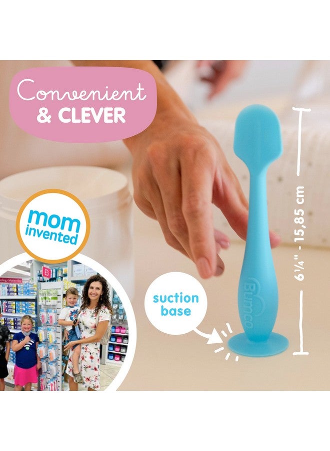 بيبي بام برَش ملعقة كريم الحفاضات من بومكو (عبوة من قطعتين) - أساسيات حقيبة الحفاضات الخالية من مادة BPA، ملعقة ناعمة ومرنة لمؤخرة الطفل، ملعقة معجون مؤخرة من ابتكار الأم، أداة وضع كريم الحفاضات، فرشاة مؤخرة الطفل من بومكو، ملعقة حفاضات - Image 2