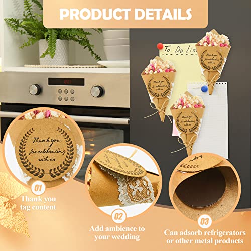 Otuuz 30 Pcs Mini Dried Flower Bouquet Magnet Bulk Wedding Baby Shower Flower Party Favors for Guests Natural Dried Flowers Bundle Mother's Day Graduation Home Decoration DIY Crafts Gifts - Image 3