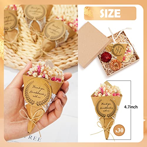 Otuuz 30 Pcs Mini Dried Flower Bouquet Magnet Bulk Wedding Baby Shower Flower Party Favors for Guests Natural Dried Flowers Bundle Mother's Day Graduation Home Decoration DIY Crafts Gifts - Image 2