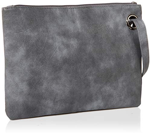 DIHKLCIO Evening Bags Purse Envelop Clutch Chain Shoulder Womens Wristlet Handbag Foldover Pouch Grey Blue Large - Image 4