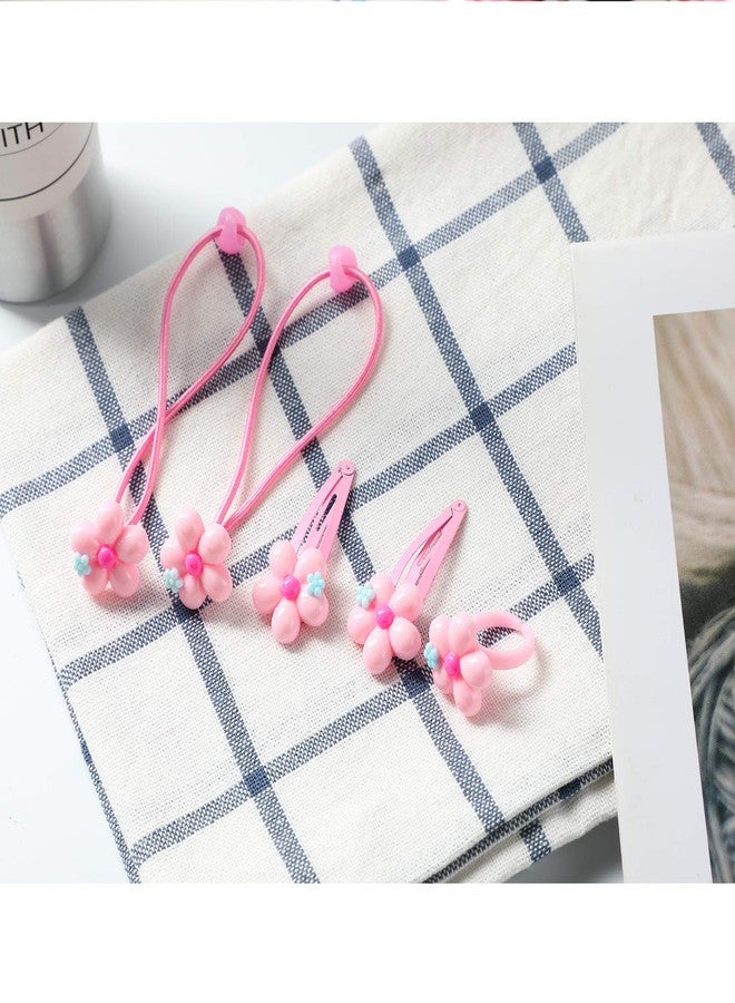 Hifot Kids Jewelry Little Girls Plush Handbag Necklace Bracelet Ring Hair Clips Set, Jewelry Party Favors Gift for Dress up Pretend Play - Image 4