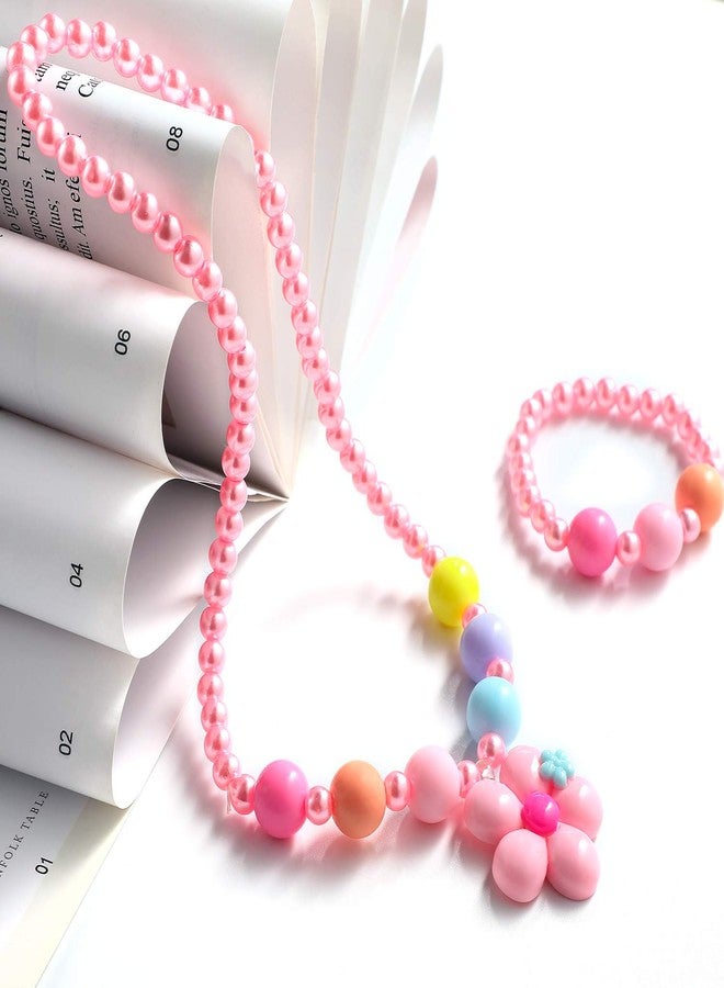 Hifot Kids Jewelry Little Girls Plush Handbag Necklace Bracelet Ring Hair Clips Set, Jewelry Party Favors Gift for Dress up Pretend Play - Image 2