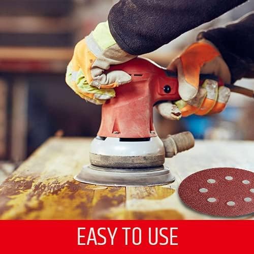 5Inches Round Sanding Disc Hook Loop Sand Paper in Bulk for Orbital Sander 10 Pcs Grit 800  - Image 3
