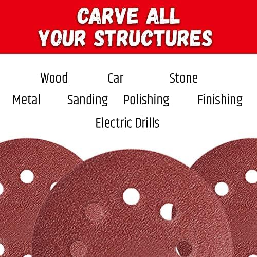 5Inches Round Sanding Disc Hook Loop Sand Paper in Bulk for Orbital Sander 10 Pcs Grit 800  - Image 2