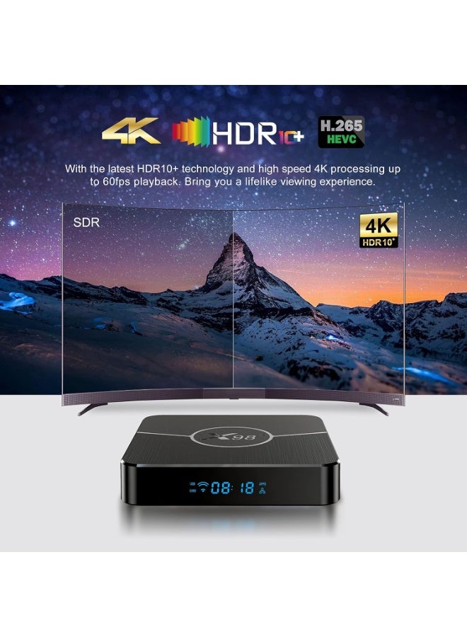 Android 11.0 TV Box,X98 Plus Amlogic S905W2 Quad Core RAM 4GB ROM 64GB Dual WiFi 2.4G/5.8G BT4.2 4K 6K AV1 Home Smart Media Player - Image 5