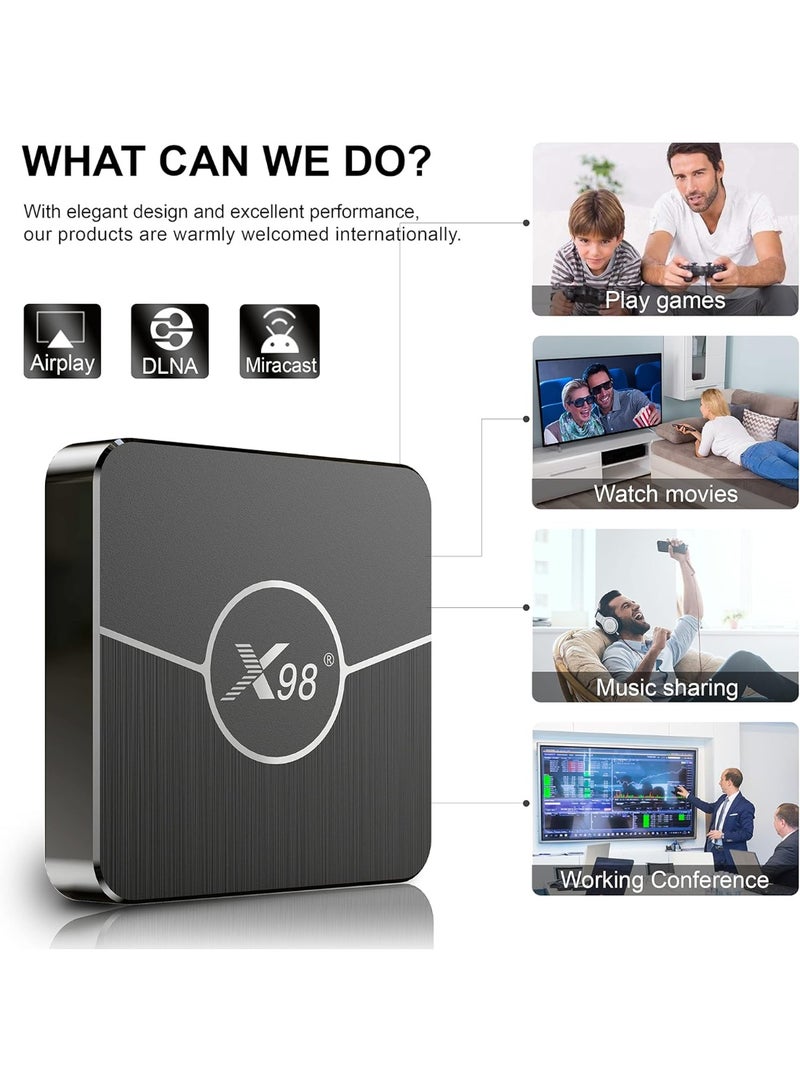 Android 11.0 TV Box,X98 Plus Amlogic S905W2 Quad Core RAM 4GB ROM 64GB Dual WiFi 2.4G/5.8G BT4.2 4K 6K AV1 Home Smart Media Player - Image 3
