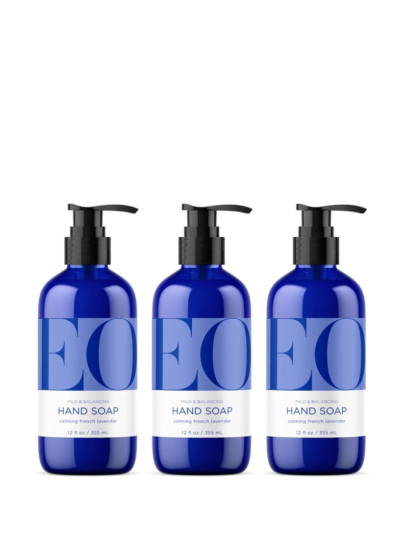 EO EO Liquid Hand Soap, 12 Ounce (Pack of 3), French Lavender, Organic Plant-Based Gentle Cleanser with Pure Essential Oils  - Image 1