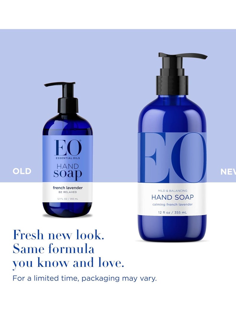 EO EO Liquid Hand Soap, 12 Ounce (Pack of 3), French Lavender, Organic Plant-Based Gentle Cleanser with Pure Essential Oils  - Image 2