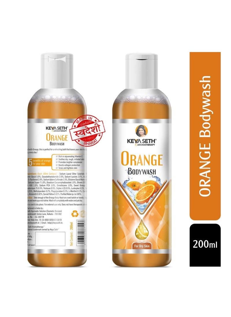 KEYA SETH AROMATHERAPY, DEVICE OF DROP Keya Seth Aromatherapy Orange Bodywash with Orange Essential Oil for Dry Skin Refreshing Hydrating Skin Conditioner 200ml  - Image 2