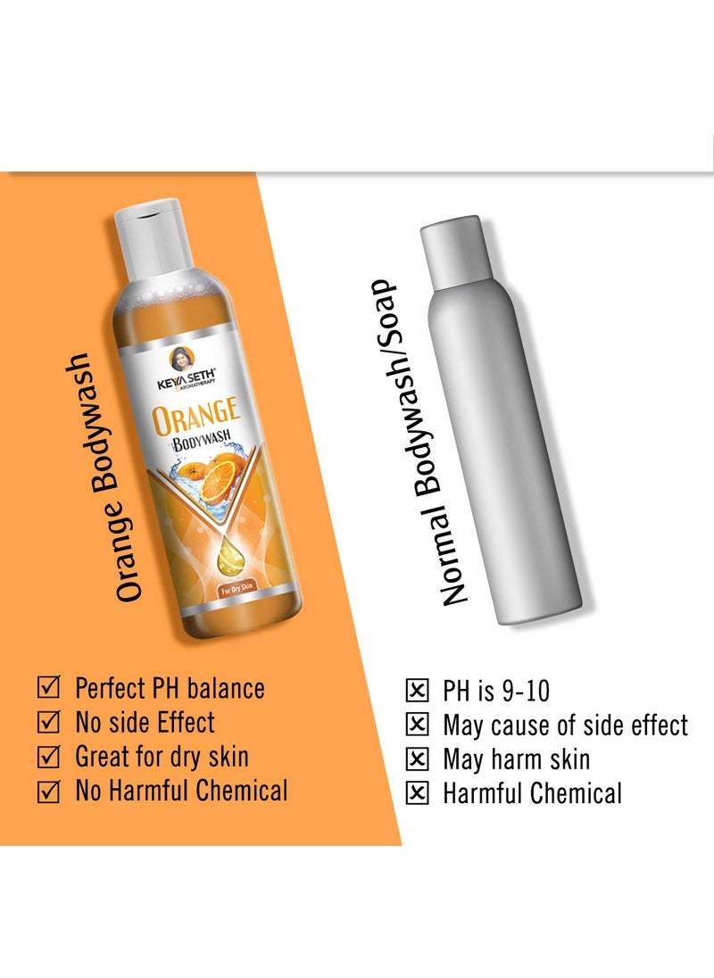 KEYA SETH AROMATHERAPY, DEVICE OF DROP Keya Seth Aromatherapy Orange Bodywash with Orange Essential Oil for Dry Skin Refreshing Hydrating Skin Conditioner 200ml  - Image 5
