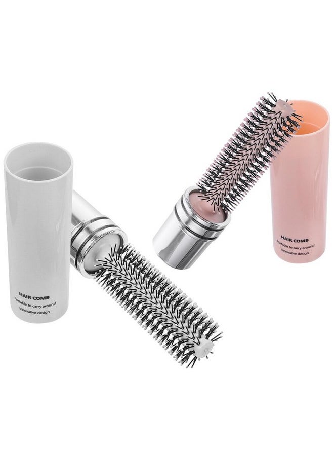 Beaupretty 2Pcs Roller Round Brush Compact Hair Brush Hair Quiff Roller Comb Retractable Curling Hairbrush Hair Blow Drying Brush Travel Styling Brush For Women  - Image 3