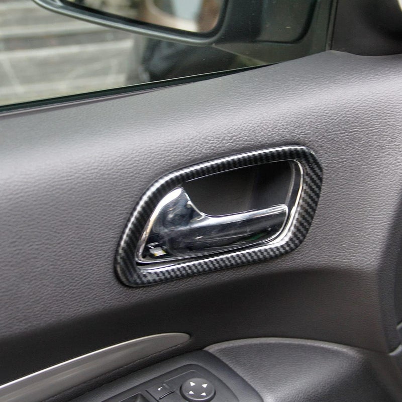 crosselec Carbon Fiber Interior Door Handle Panel Cover Trim for Dodge Durango 2011-2020 - Image 2