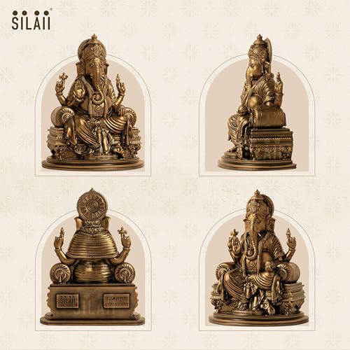 SILAII Lord Ganesha - Divine Sculpture Antique Bronze (9 INCHES) - Image 5