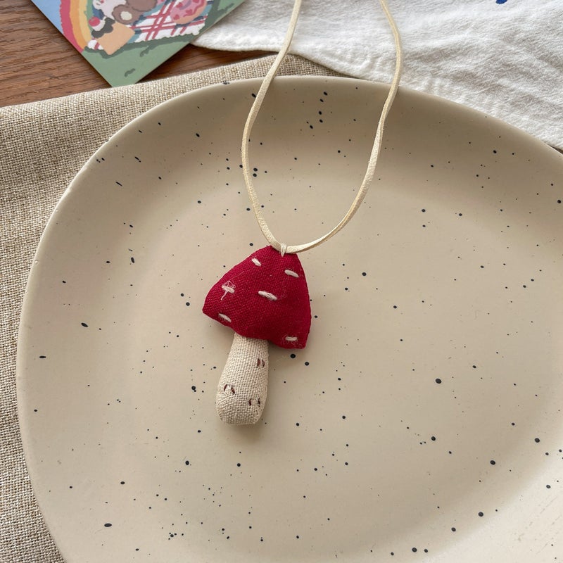 Generic Handmade Cartoon Animal Kids Necklace Mushroom