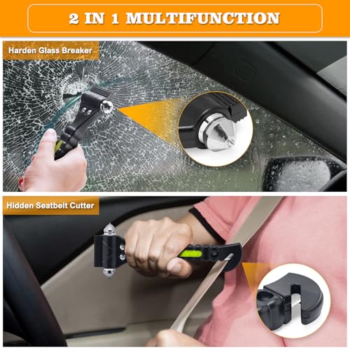 THINKWORK Car Window Breaker, Glass Breaker, Window Breaker Seatbelt Cutter, 2-in-1 Car Safety Hammer with One Second Emergency Glass Hammer, Safety Emergency Car Escape Tool for Car, Office, Home - Image 3