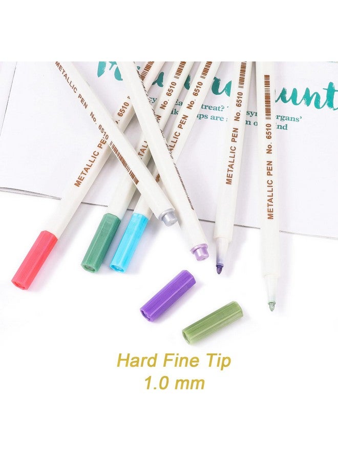 Dyvicl Metallic Marker Pens 12 Colors Hard Fine Tip Metallic Markers For Black Paper Adult Coloring Card Making Rock Painting Scrapbooking Crafts Diy Photo Album - Image 3