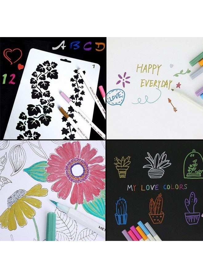 Dyvicl Metallic Marker Pens 12 Colors Hard Fine Tip Metallic Markers For Black Paper Adult Coloring Card Making Rock Painting Scrapbooking Crafts Diy Photo Album - Image 5
