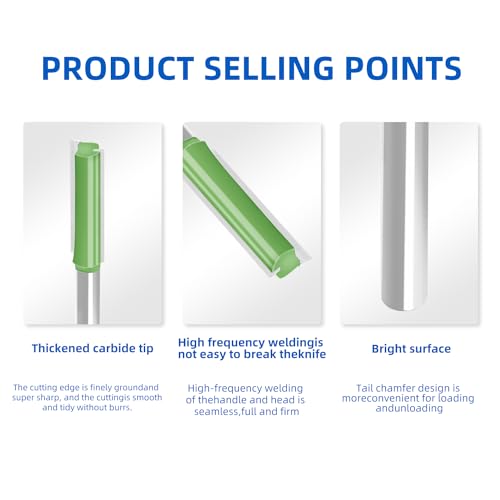 Aopin Router Bit 10mm Cutting Dia 6mm Shank Dia Double Flute Straight Bit Carbide for Woodworking Milling Cutter Tool, Green, Silver, 4Pcs - Image 4