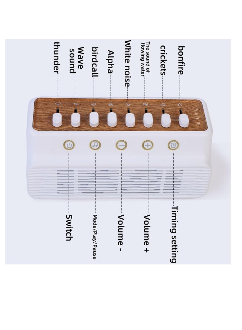جهاز صوت النوم مع مكبر صوت بلوتوث، جهاز ضوضاء بيضاء، مقبس سماعة رأس ببطارية قابلة لإعادة الشحن، خلاط DIY 255+ للبالغين - Image 3