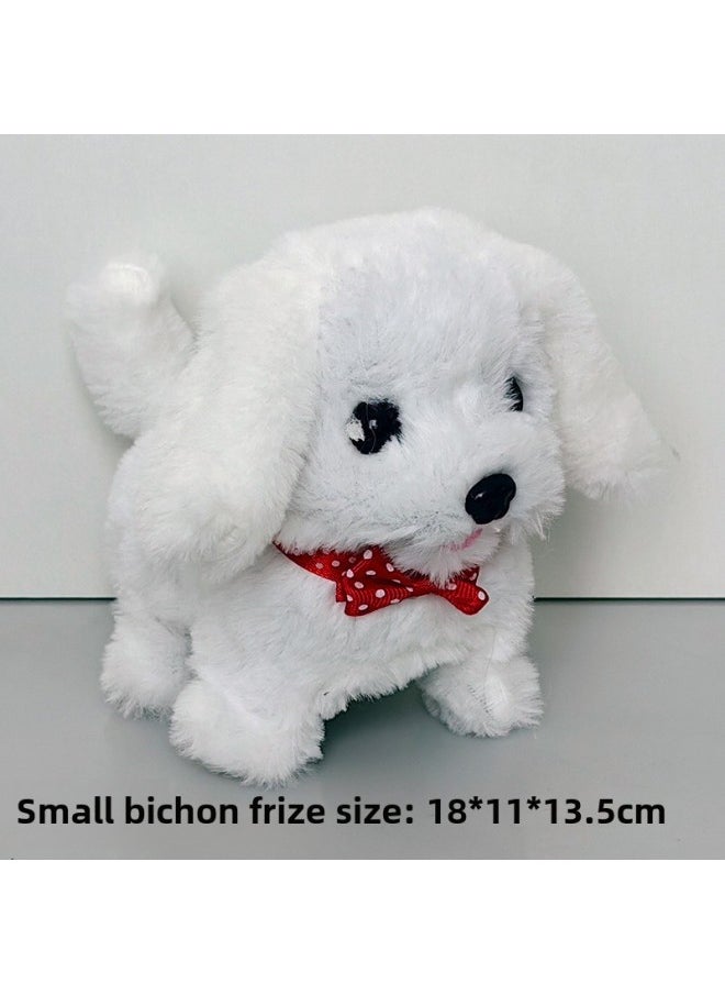 Toy Dog Simulation Electric Puppy Walking Can Call Plush Electronics Can't Drop Fur Dog Can Run Pet Simulation Teddy-Color:White Little Bear-Specifications:Charger + Rechargeable Battery  - Image 1