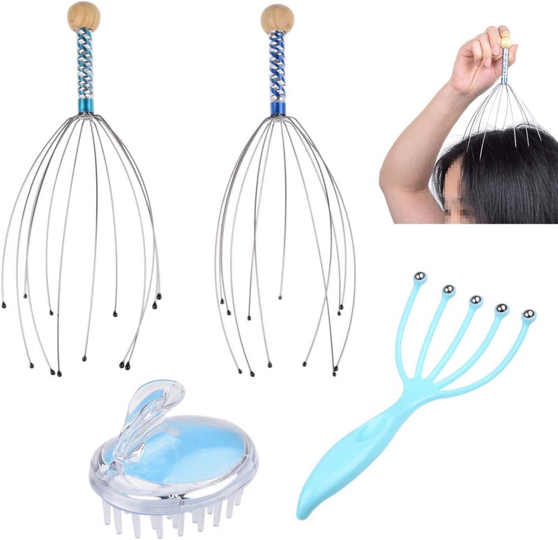 Kare Kind Scalp Massage Kit  2x Scalp Scratcher 1x Roller Ball Claw Massager and 1x Shampoo Massage Brush  Relaxes and Rejuvenates  Stimulates Blood Circulation  Keeps your Scalp Clean and Healthy - Image 1