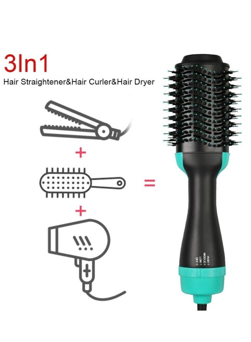 TIGER 3-in-1 Hot Air Hair Brush – Electric Straightener, Curler, and Dryer Comb (Green) – Multifunctional Hair Styling Tool for Smooth, Voluminous, and Bouncy Hair - Image 4