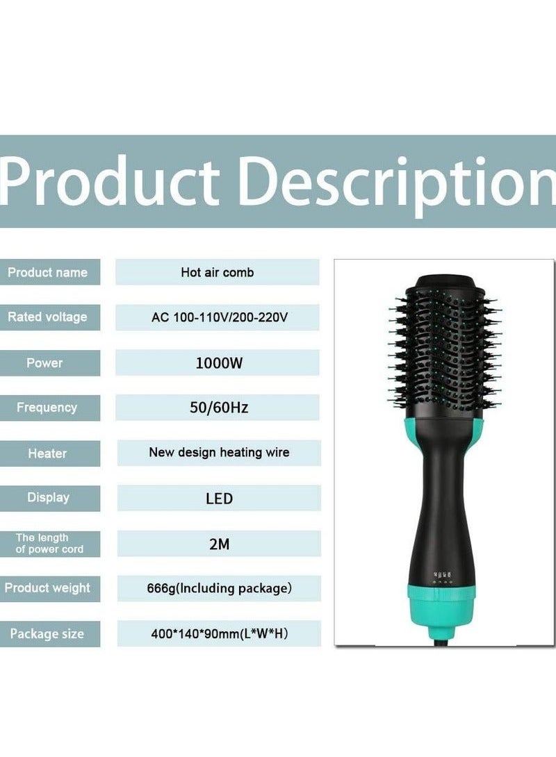 TIGER 3-in-1 Hot Air Hair Brush – Electric Straightener, Curler, and Dryer Comb (Green) – Multifunctional Hair Styling Tool for Smooth, Voluminous, and Bouncy Hair - Image 5