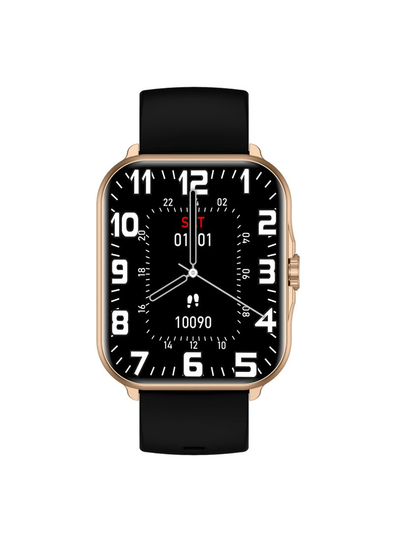 Totulife - STORM V BT Calling Smart Watch, Bluetooth Version 5.1, Battery Lithium Polymer Working Time 3 to 5 Days, Charging Time 1.5 to 2 Hours, Multi Language Support, Extra Strap Included – Gold - Image 1