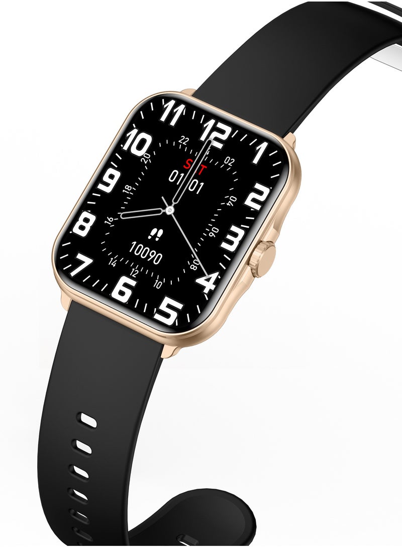 Totulife - STORM V BT Calling Smart Watch, Bluetooth Version 5.1, Battery Lithium Polymer Working Time 3 to 5 Days, Charging Time 1.5 to 2 Hours, Multi Language Support, Extra Strap Included – Gold - Image 1