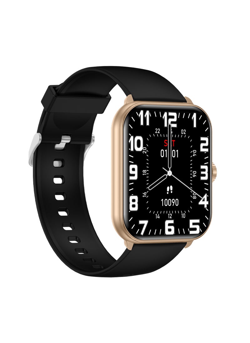Totulife - STORM V BT Calling Smart Watch, Bluetooth Version 5.1, Battery Lithium Polymer Working Time 3 to 5 Days, Charging Time 1.5 to 2 Hours, Multi Language Support, Extra Strap Included – Gold - Image 1