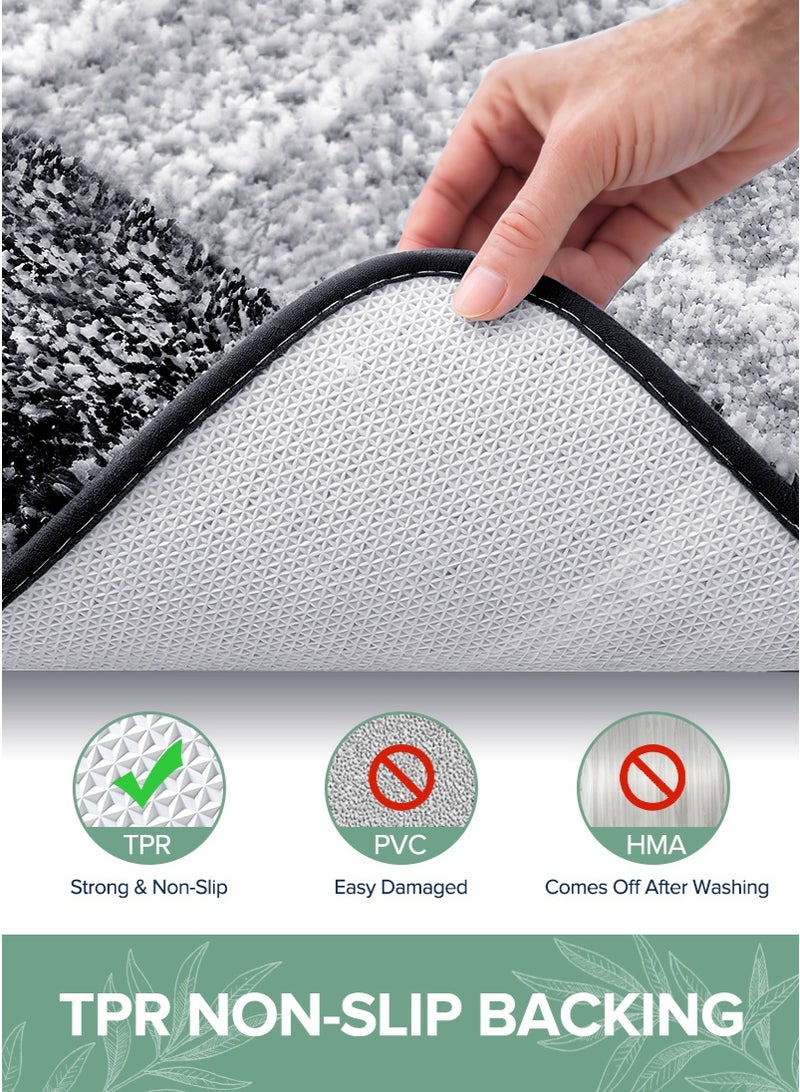 mierting Bathroom Rug Mat 80x50cm Super Soft and Ultra Absorbent Thick Bath Mat, Non-Slip Bathroom Rugs with TPR Backing, Washable and Dry Bath Rug for Bathroom, Bedroom, Kitchen, Tub, Grey - Image 4
