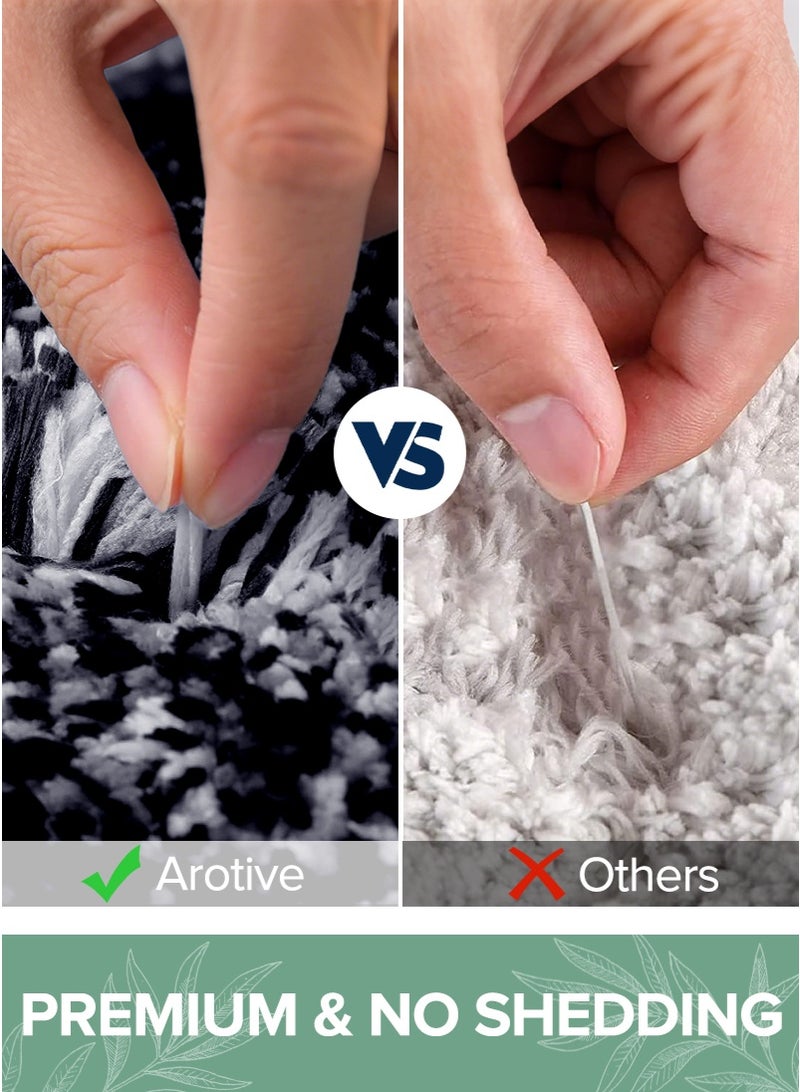 mierting Bathroom Rug Mat 80x50cm Super Soft and Ultra Absorbent Thick Bath Mat, Non-Slip Bathroom Rugs with TPR Backing, Washable and Dry Bath Rug for Bathroom, Bedroom, Kitchen, Tub, Grey - Image 5