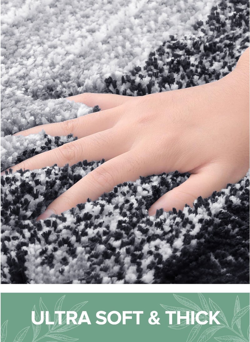 mierting Bathroom Rug Mat 80x50cm Super Soft and Ultra Absorbent Thick Bath Mat, Non-Slip Bathroom Rugs with TPR Backing, Washable and Dry Bath Rug for Bathroom, Bedroom, Kitchen, Tub, Grey - Image 2
