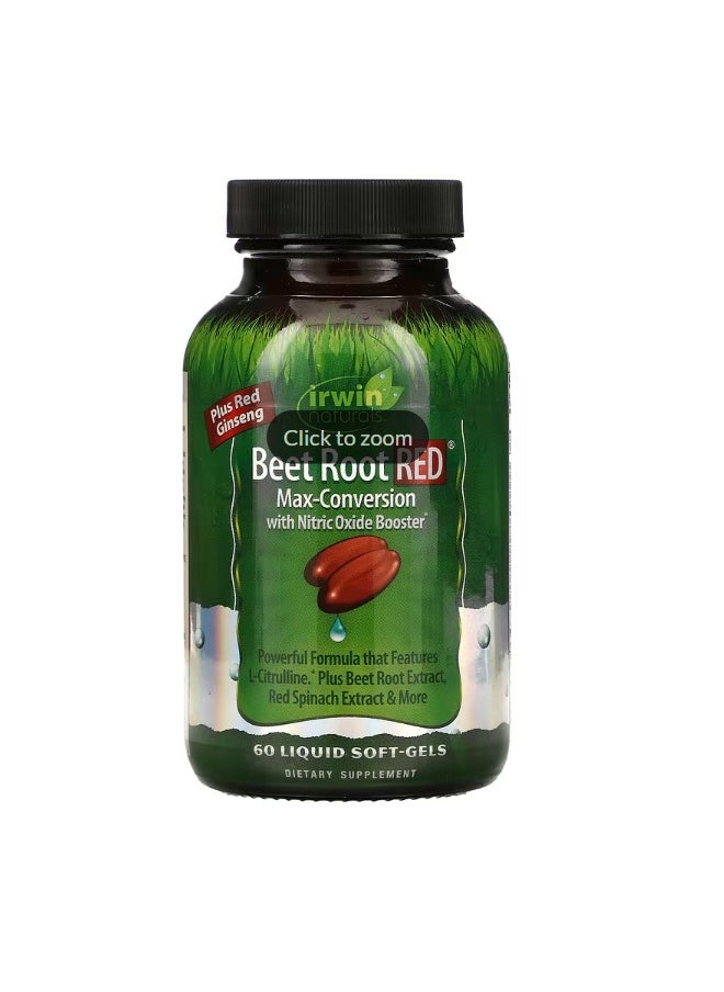 Irwin Naturals - Beet Root RED MaxConversion with Nitric Oxide Booster 60 Liquid SoftGels - Image 1