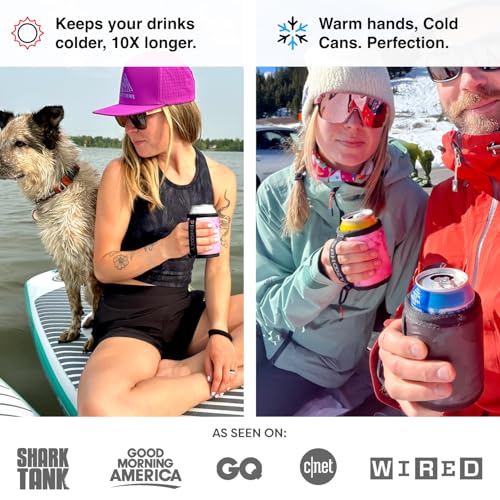 PHOOZY Insulated Can Cooler for Tall 16oz Cans - Patented NASA Insulation Keeps Drinks Cold 10X Longer (Weighs less than 2 ounces) - Keep Your Drinks Cold and Your Hands Warm - Pink - Image 5