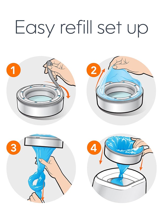 Diaper Genie عبوة إعادة تعبئة دائرية أساسية مكونة من 4 قطع تتسع لما يصل إلى 1280 حفاضة للأطفال حديثي الولادة  - Image 4