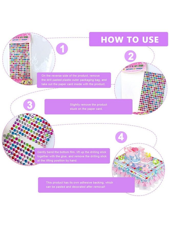 E - Buddies E-Buddies Crystal Stickers for Craft and School Projects - DIY Gem Stone Designs for Kids and Teens - Multi Colors and Sizes - 280 Pcs, 4 Sheets  - Image 4