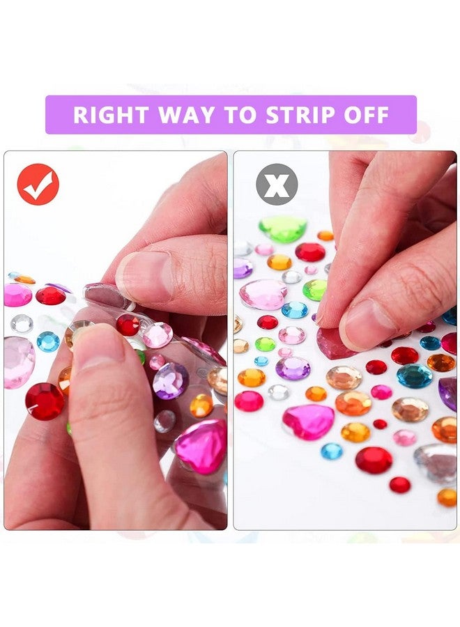 E - Buddies E-Buddies Crystal Stickers for Craft and School Projects - DIY Gem Stone Designs for Kids and Teens - Multi Colors and Sizes - 280 Pcs, 4 Sheets  - Image 5