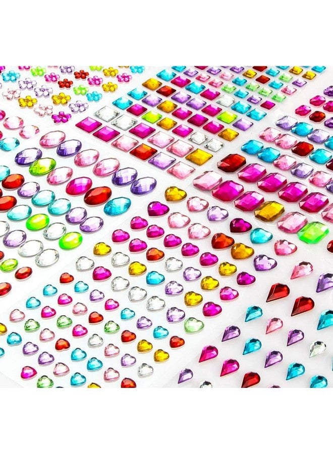 E - Buddies E-Buddies Crystal Stickers for Craft and School Projects - DIY Gem Stone Designs for Kids and Teens - Multi Colors and Sizes - 280 Pcs, 4 Sheets  - Image 3