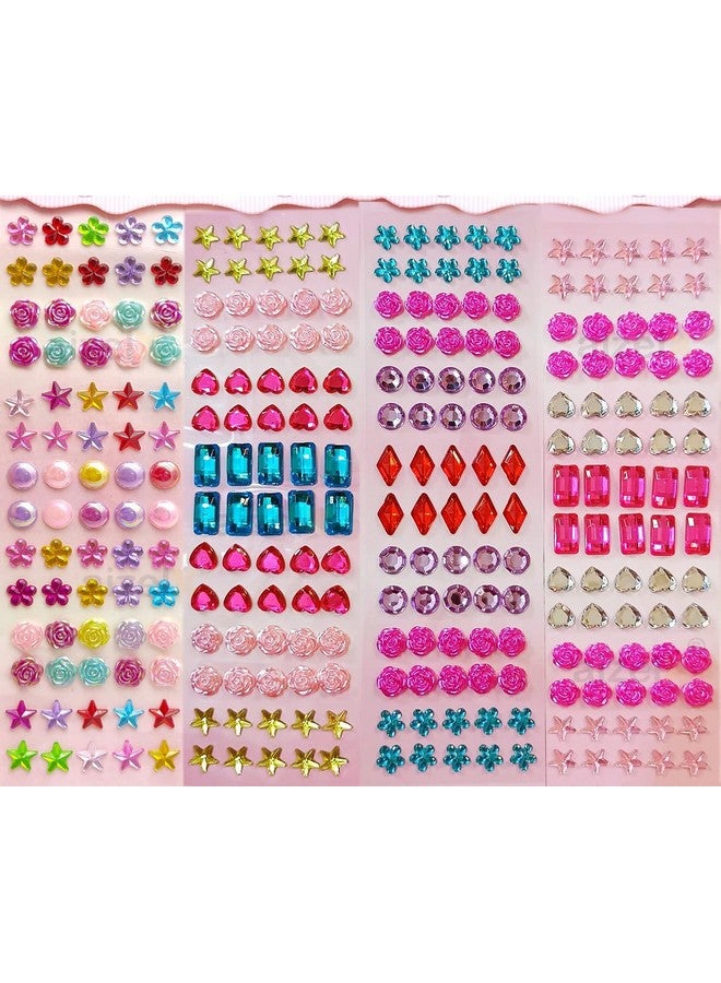 E - Buddies E-Buddies Crystal Stickers for Craft and School Projects - DIY Gem Stone Designs for Kids and Teens - Multi Colors and Sizes - 280 Pcs, 4 Sheets  - Image 2