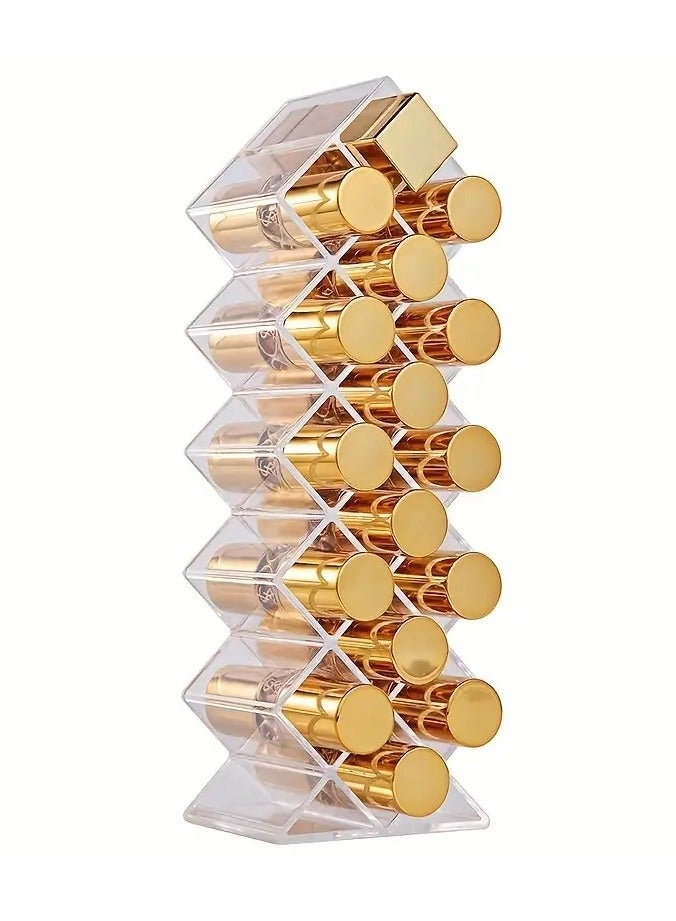 ORiTi 1 قطعة منظم أحمر الشفاه القديم على شكل سمكة قابل للتكديس، برج أحمر الشفاه، حامل تخزين ملمع الشفاه، مثالي لمنظم ملمع الشفاه والمكياج - Image 1