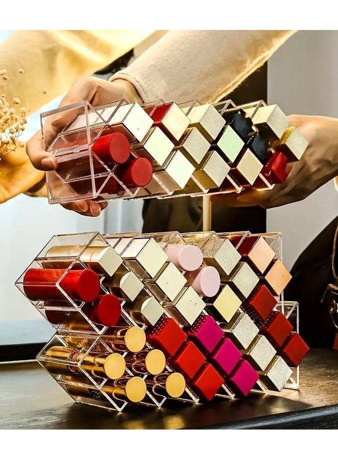 ORiTi 1 قطعة منظم أحمر الشفاه القديم على شكل سمكة قابل للتكديس، برج أحمر الشفاه، حامل تخزين ملمع الشفاه، مثالي لمنظم ملمع الشفاه والمكياج - Image 5