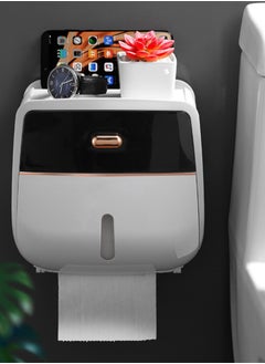 Generic Wall Mounted Double Waterproof Tissue Box with Drawer Duty Dispenser for Kitchen Bathroom Washroom  - Image 1