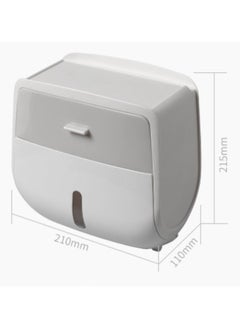 Generic Wall Mounted Double Waterproof Tissue Box with Drawer Duty Dispenser for Kitchen Bathroom Washroom  - Image 2