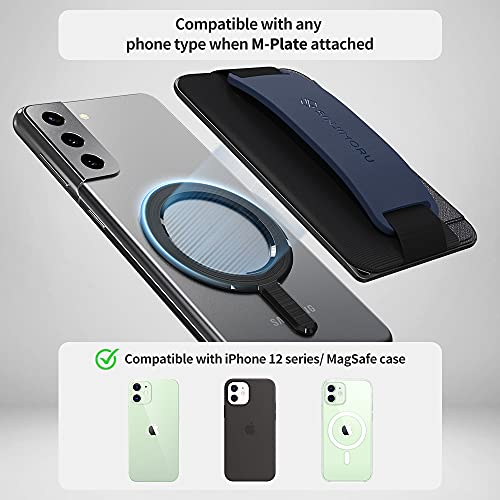 Sinjimoru for 3 in 1 MagSafe Wallet 2600g Magnetic Strength Phone Grip with Stretchy Fabric Secure Flap Anti-Drop Tag Holder for iPhone 16 15 14 13 12 M-BGRIP Clementine - Image 5