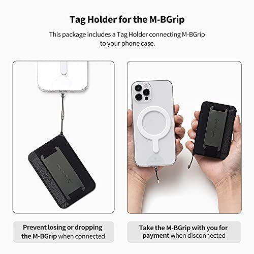 Sinjimoru for 3 in 1 MagSafe Wallet 2600g Magnetic Strength Phone Grip with Stretchy Fabric Secure Flap Anti-Drop Tag Holder for iPhone 16 15 14 13 12 M-BGRIP Clementine - Image 4