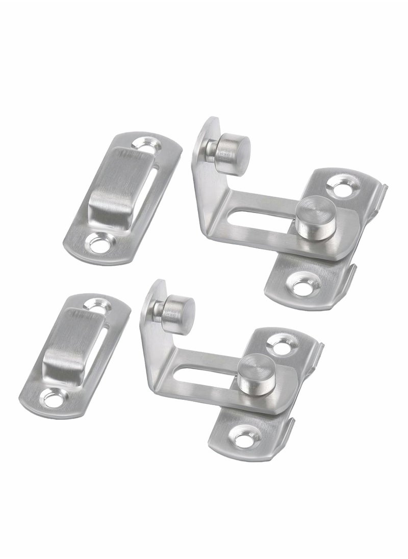 Y&D Stainless Steel Latch, 90 Degree Protect Privacy Security Barn Door Lock, Solid Safety Gate Latches, 2 Pack (Large Degrees Silver)  - Image 3