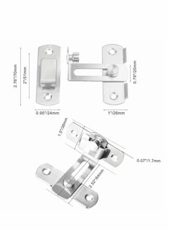 Y&D Stainless Steel Latch, 90 Degree Protect Privacy Security Barn Door Lock, Solid Safety Gate Latches, 2 Pack (Large Degrees Silver)  - Image 2