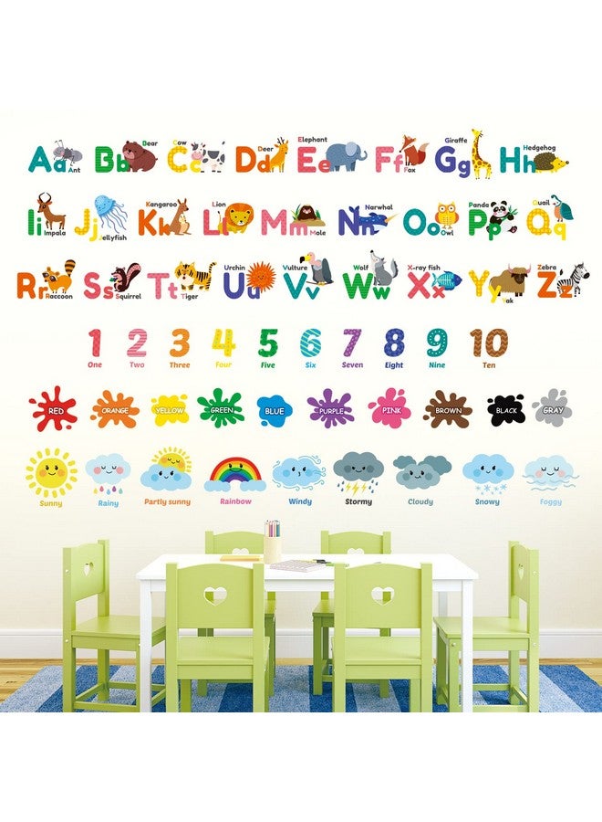 DECOWALL DS12-8070N Animal Alphabet Numbers Colour Weather Kids Wall Stickers Decals playroom Letters Decor Bedroom ABC Nursery Classroom Toddlers Learning Educational Baby Rainbow Colorful - Image 3